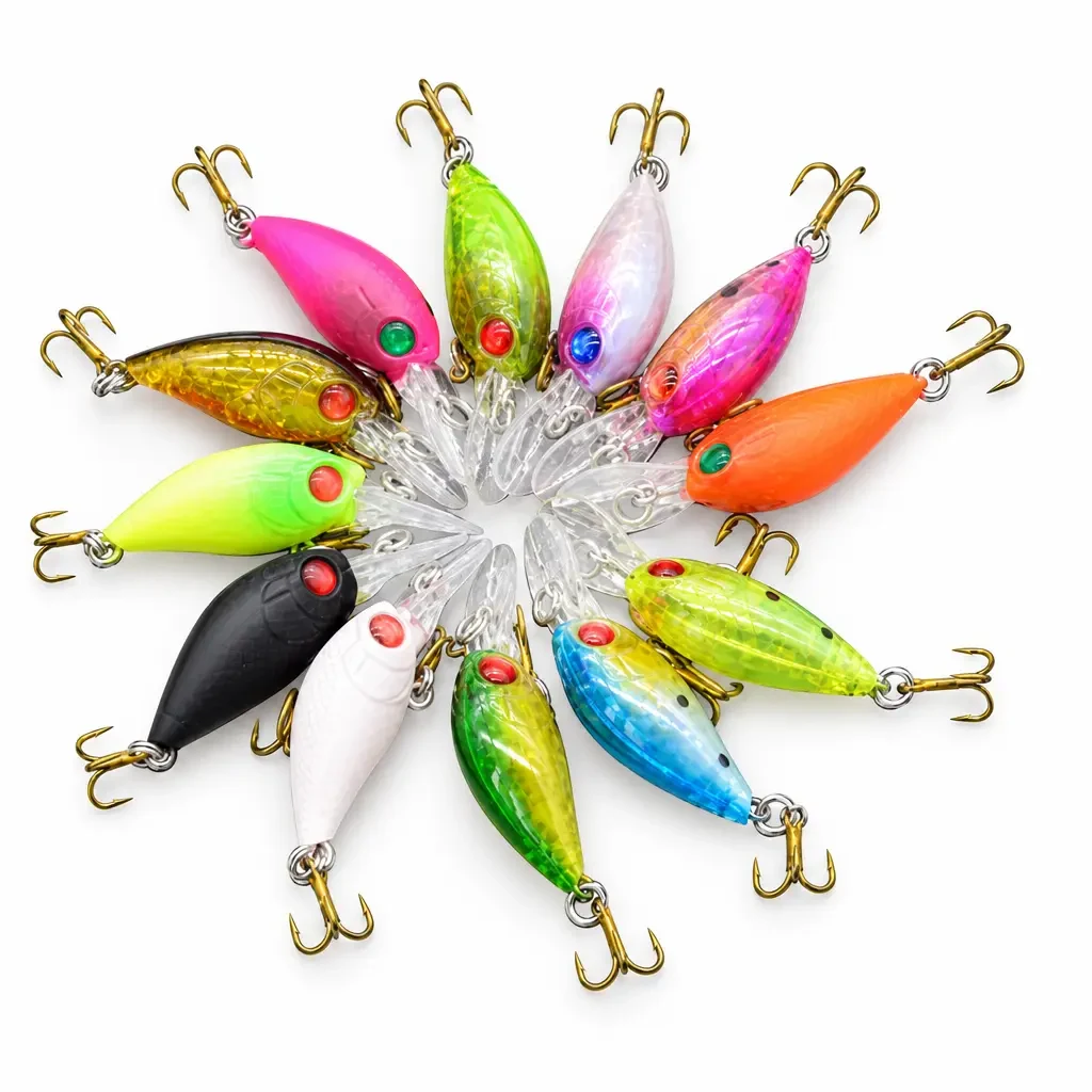 Mini Crankbait Glow Day and Night 5cm 3.5g (Pack of 3)