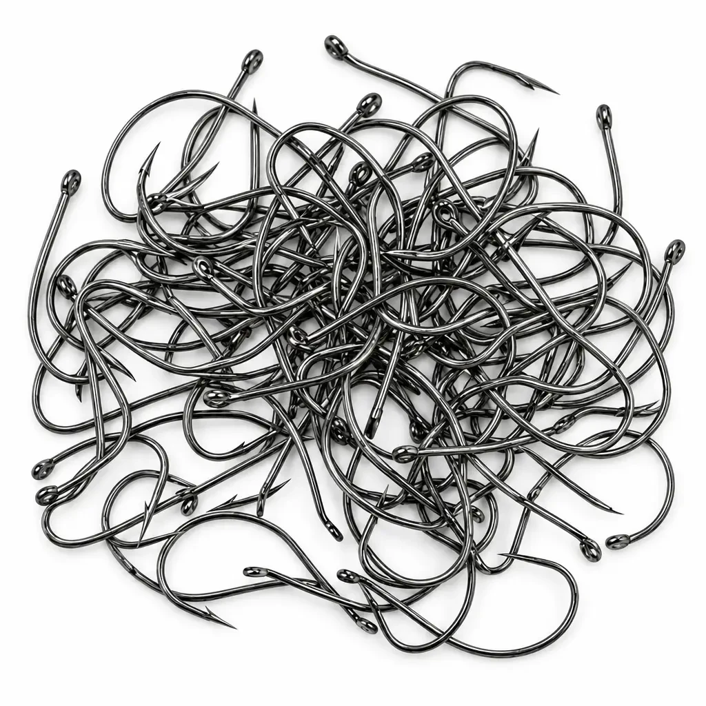 Thin Barbed Fishing Hook High Carbon Steel (Pack of 20)