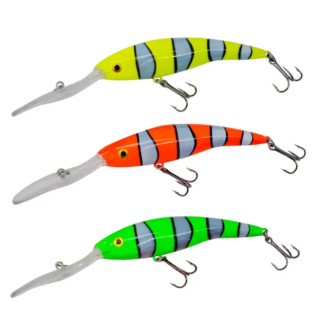 Plastic Minnow Lure Long Tongue Stripe 13.5cm (Pack of 3)
