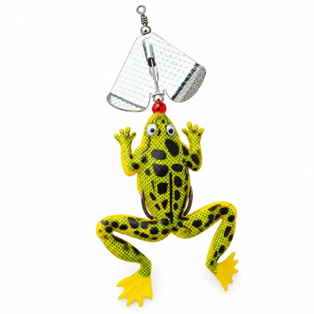 Soft Frog Lure with Spoon Spinner 15g