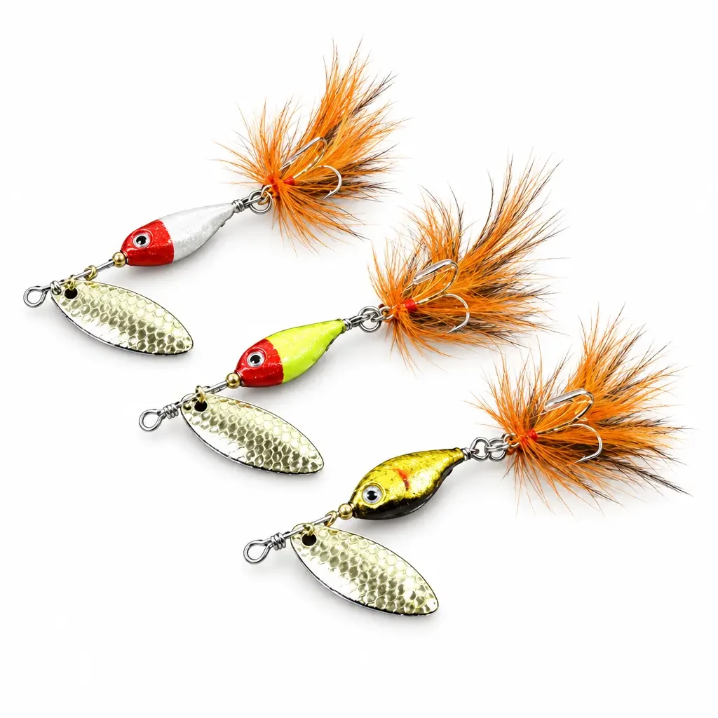 Feather Spinner Lure for Bass Spoon Jig