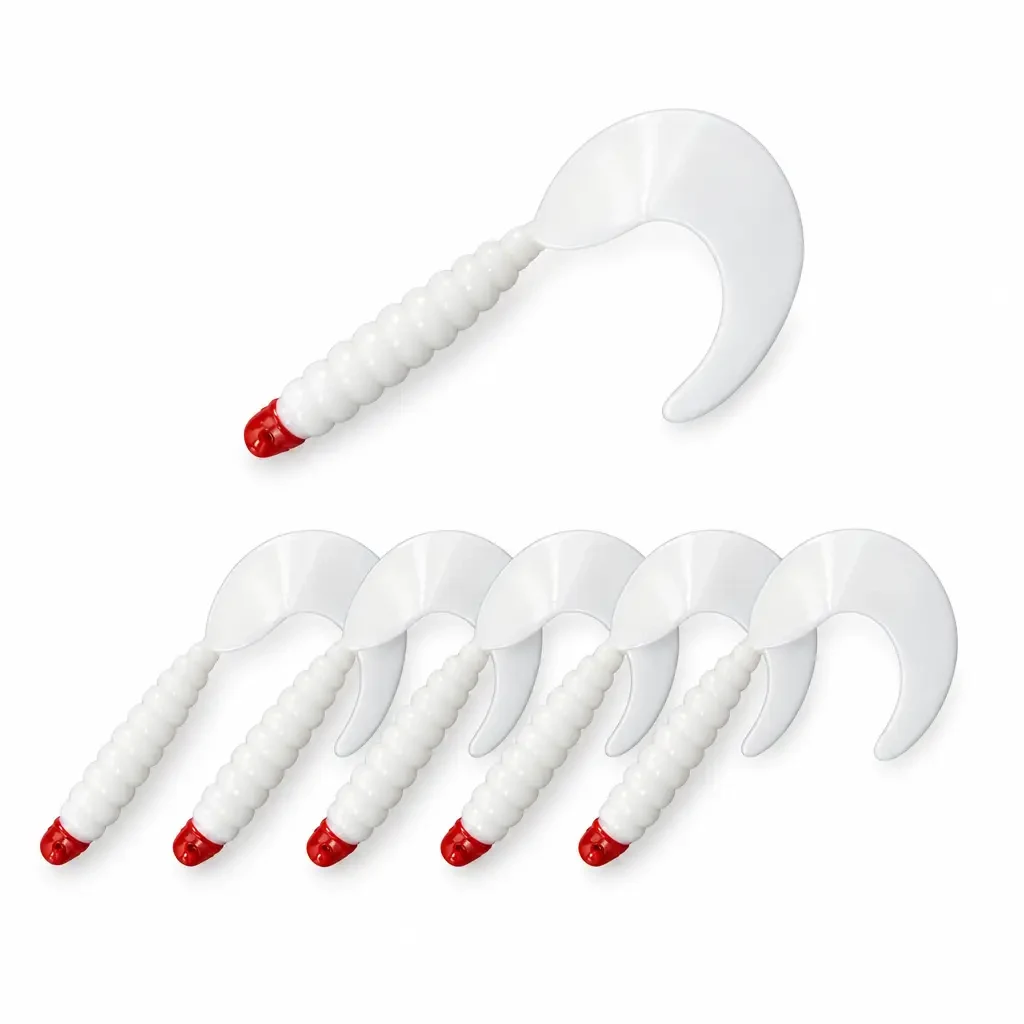 Grub coda riccia testa rossa 6,5 cm (confezione da 6)