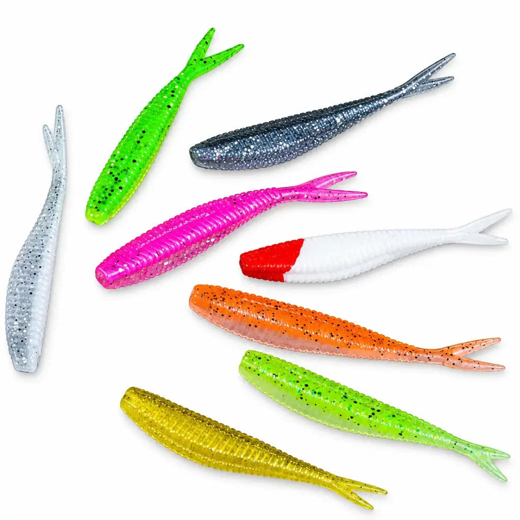 Soft Swimbait For Bass Fork Tail 6-7cm (Pack of 10)