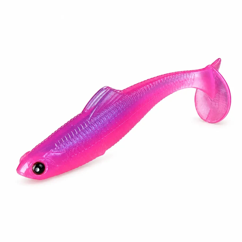 White Paddle Tail Slow Sinking Soft Worm 4-7cm