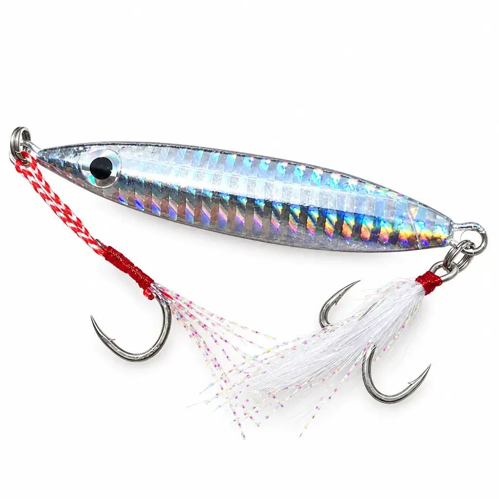 Slow Jig Lure 20g-60g Long Cast With Feather Hook